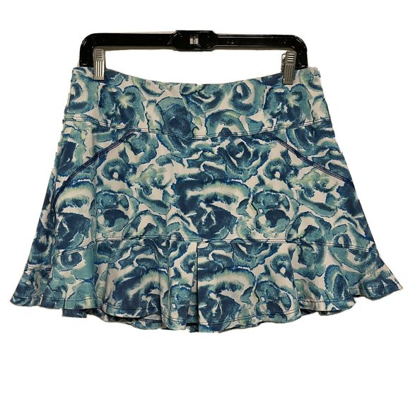EleVen by Venus Williams Pants - Eleven by Venus Williams Tennis Skort Skirt  Ruffled Hem Floral Blue Active Sz L